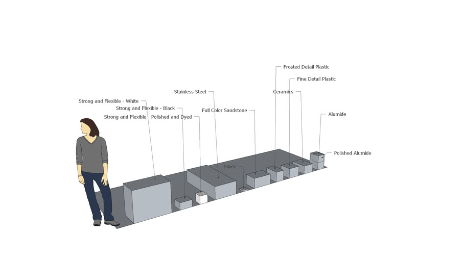 Shapeways 3D Print Lab Print Sizes and Materials 3D Warehouse