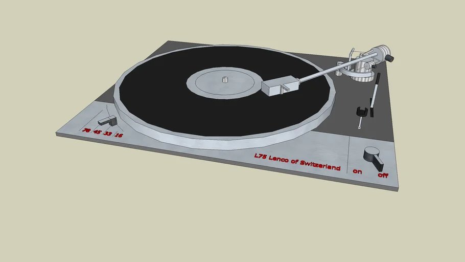 Lenco L75 Turntable - Platter with arm and base-plate