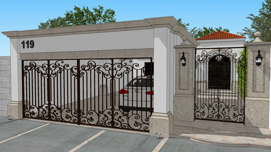 fachada-colonial-moderna-fachada-principal-3d-warehouse