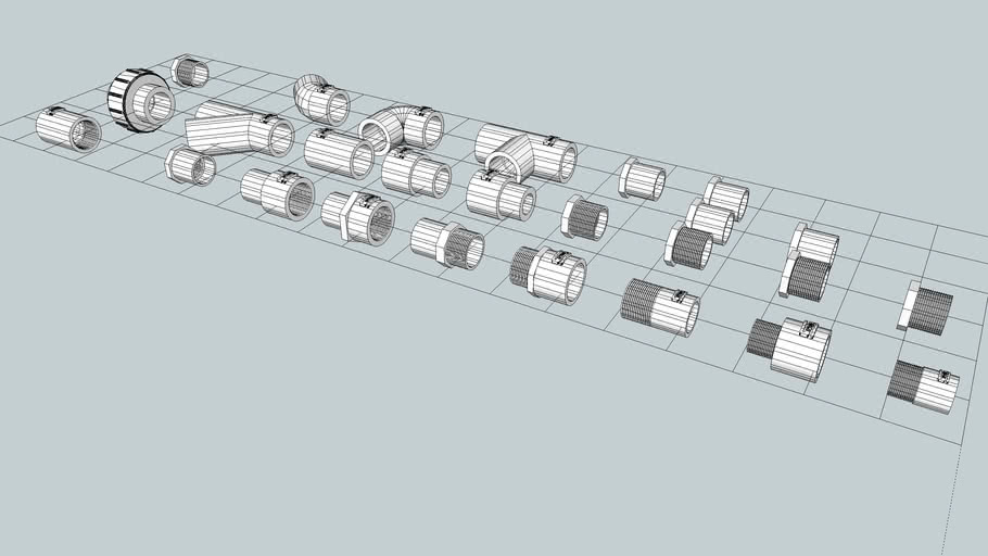 PVC SCH 80 1 inch Fitting 3D Warehouse