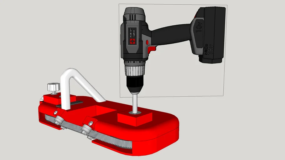 DIY Portable Metal Cutting Band Saw using Cordless Drill Motor 3D