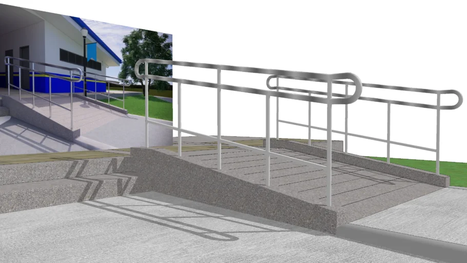 PWD/DISABLED RAMP WITH S/S RAILING