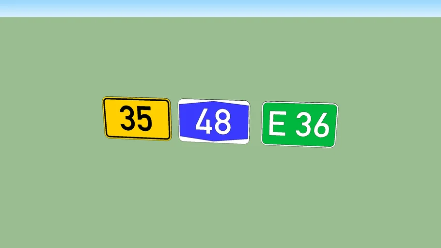 Nummernschilder für EuropastraßenAutobahnenBundesstraßen - - 3D Warehouse