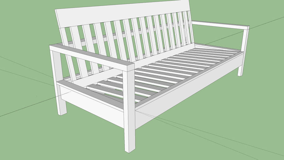 Ana White Outdoor Sofa Plan 25x25 Cushion 3D Warehouse