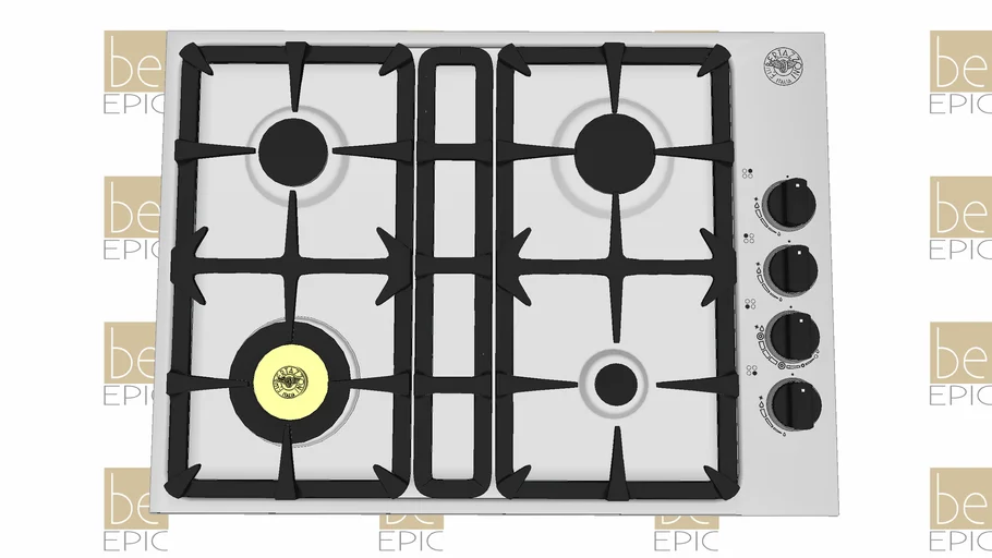 Cooktop 4 Bocas Bertazzoni 75Cm QB 30 4 00 X 3D Warehouse