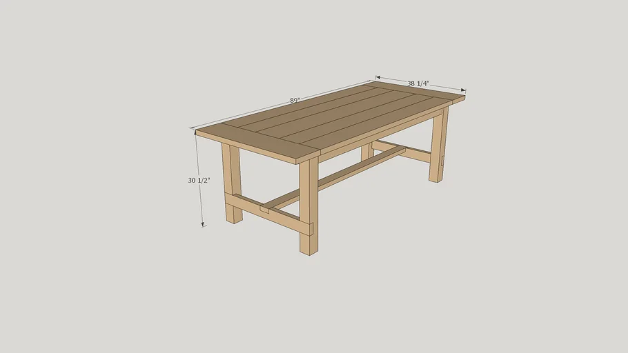 Farmhouse Dining Table | 3D Warehouse