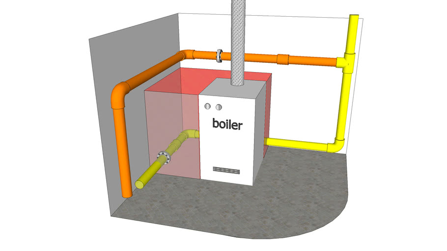 GAS BOILER PIPEWORK EXAMPLE IGEM UP 16 -ZONE 2 , ZONE 2 NE | 3D Warehouse