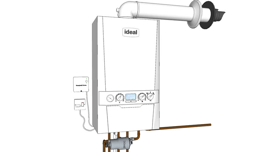 Ideal Logic Max C24 (ErP) Combi Boiler with Ideal System Filter 3D