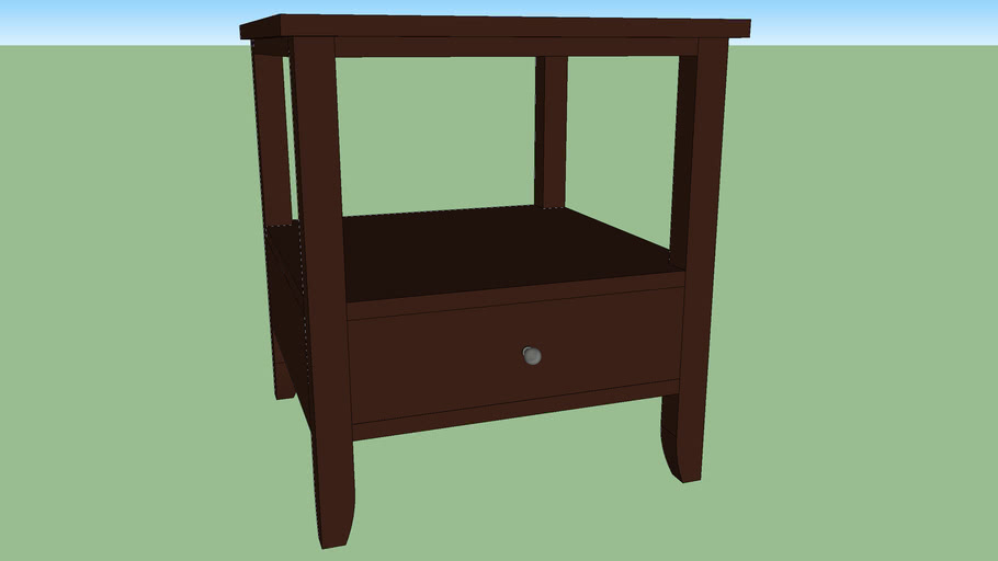 Dark Wooden End Table with lower drawer