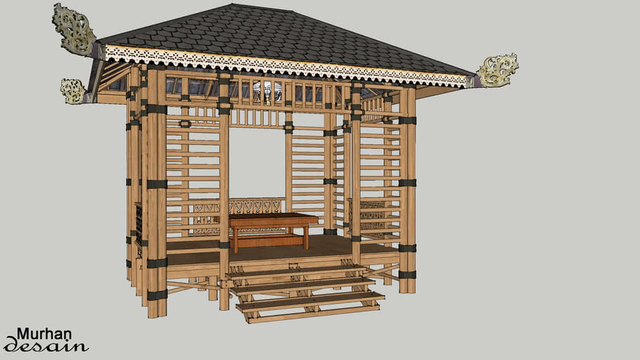 GAZEBO KAYU GALAM 3D Warehouse