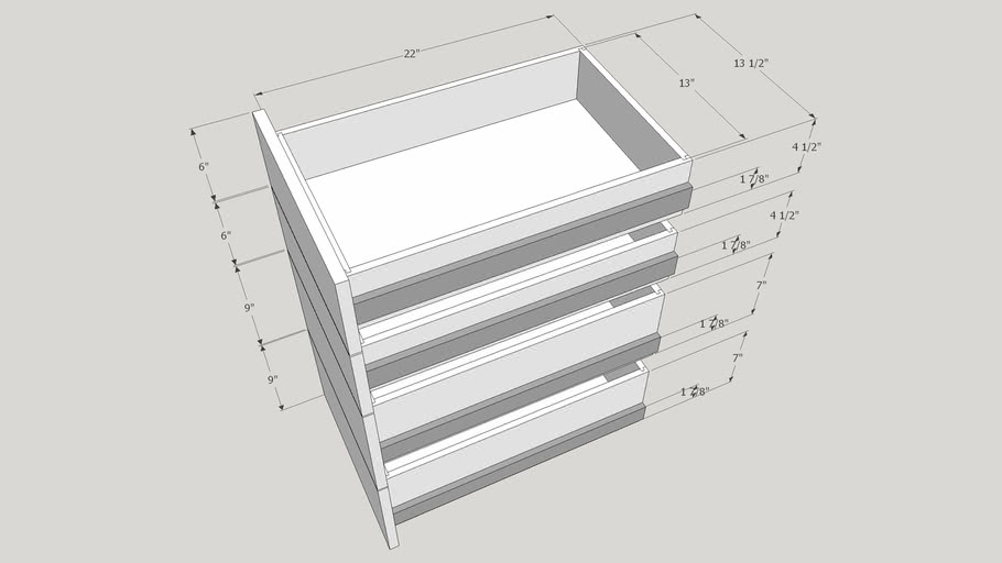Drawers with spacing and slides 3D Warehouse