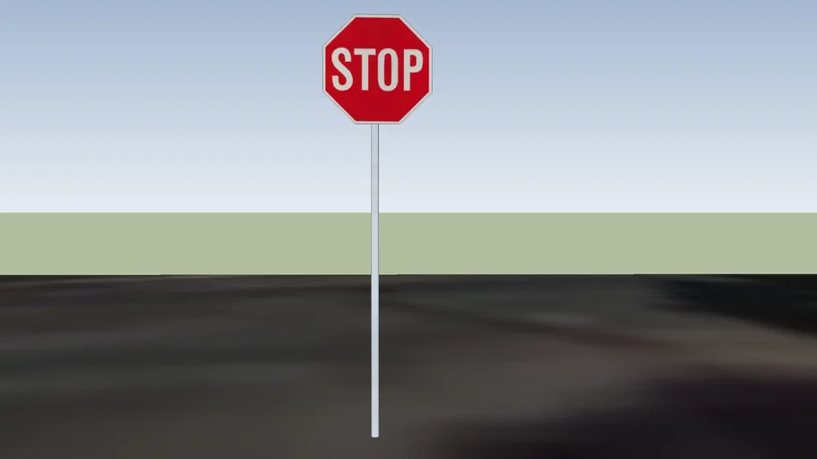 stop sign at Hartley Pl and Firestone Rd | 3D Warehouse