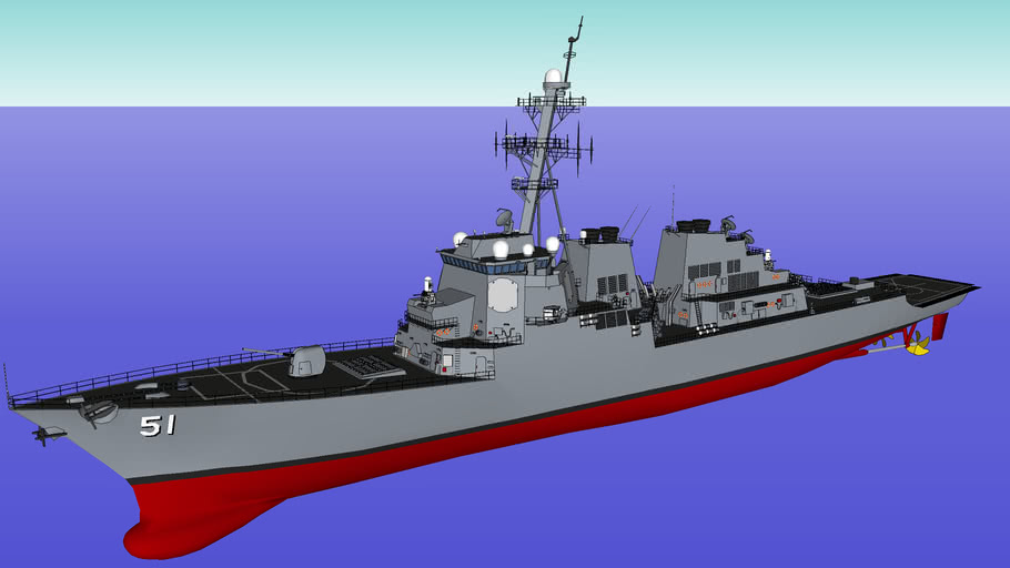 USS DDG-51 Arleigh burke class destroyer / アーレイバーク級ミサイル駆逐艦 | 3D Warehouse