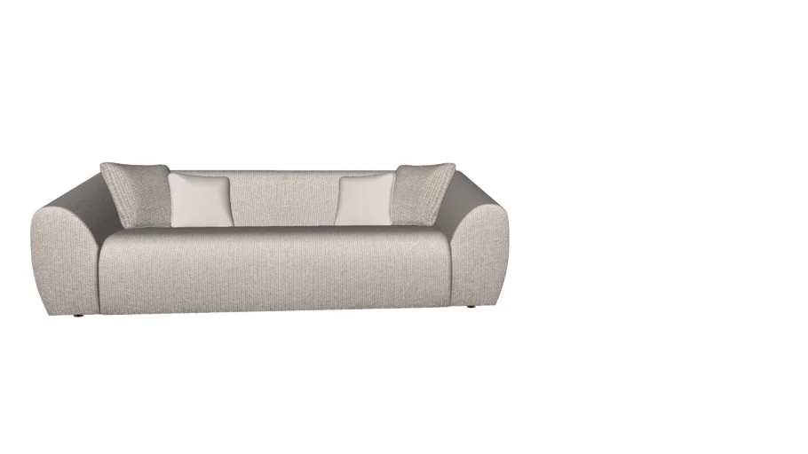 87895 Sofa 3-Seater Jana Grey 236cm | 3D Warehouse