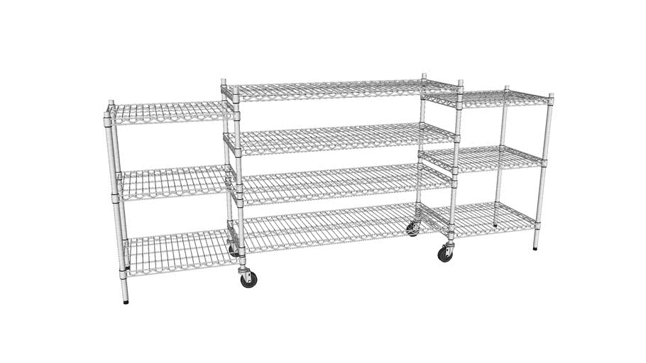 Wire Shelf TV Stand 18'x24' (2x) 18'x48' (1x) 3D Warehouse
