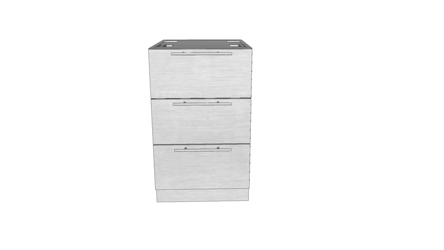 Outdoor 21" three drawer cabinet flat panel door style