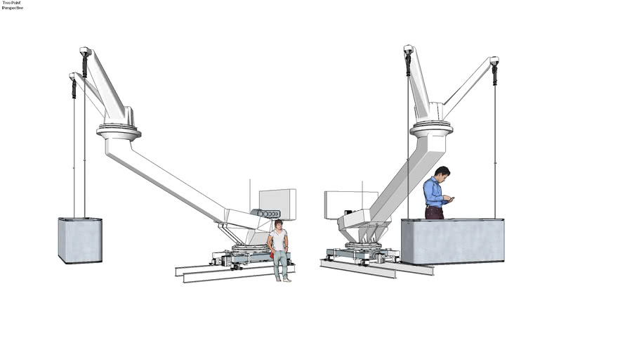 Rail Mounted Window Cleaning Platform Gondola 3D Warehouse