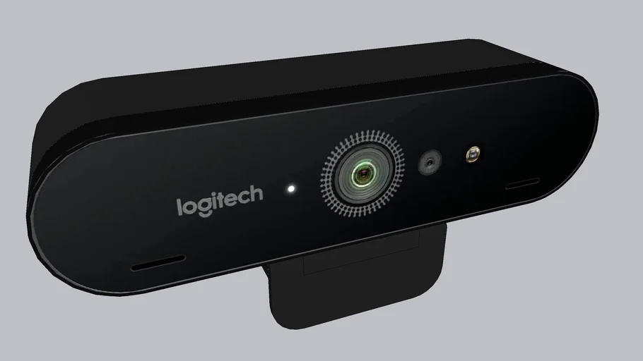 3D model Logitech BRIO UHD 4K Webcam and Tripod VR / AR / low-poly