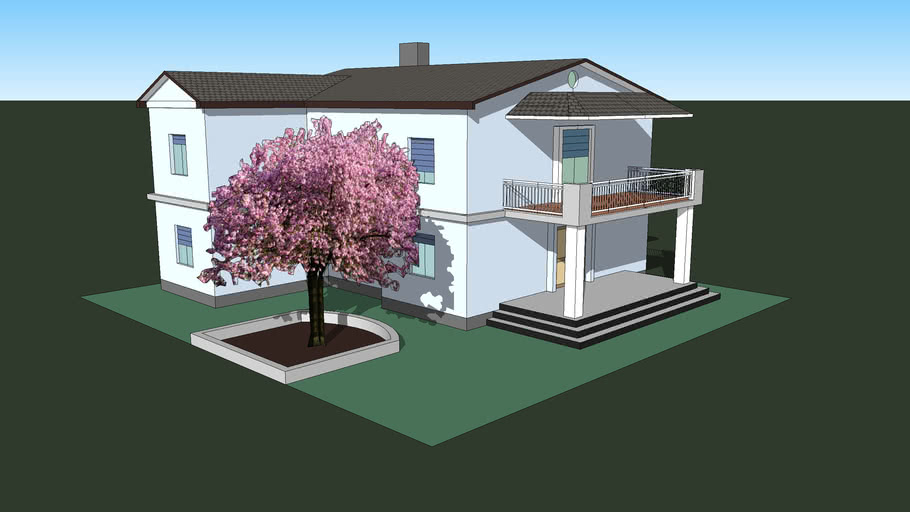 House duplex magnolia tree 3D Warehouse