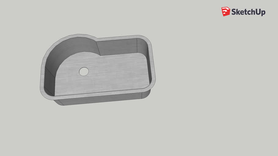 Kazza KB16SP11 Kidney Kitchen Sink 3D Warehouse