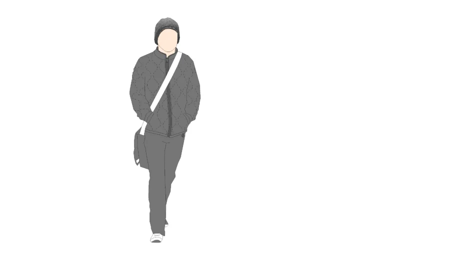 2d man walking wearing bag