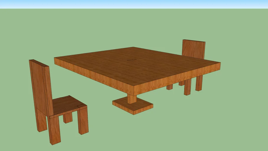 Table and two chairs 3D Warehouse