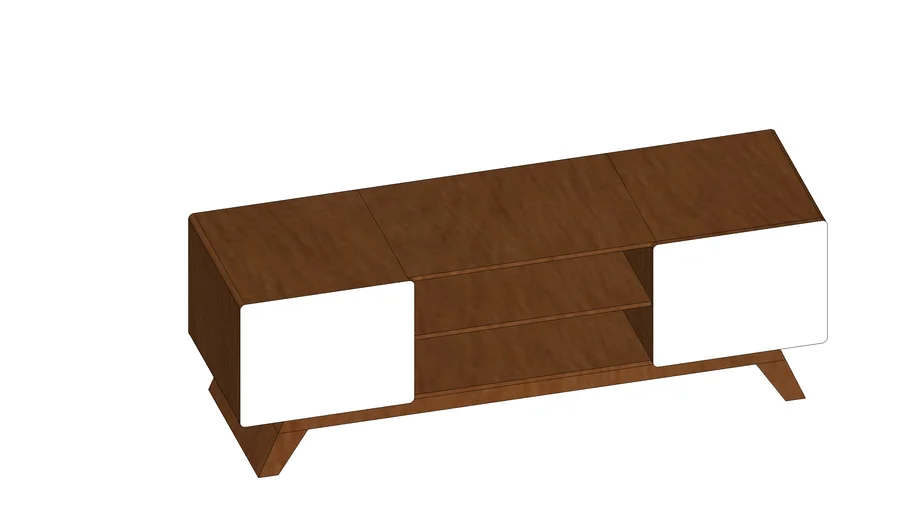 Modway EEI2543WALWHI Tread, 59 TV Stand 3D Warehouse