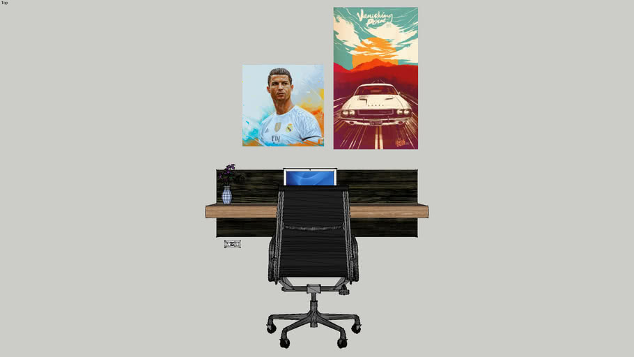 Wall Mounted Desk 3D Warehouse