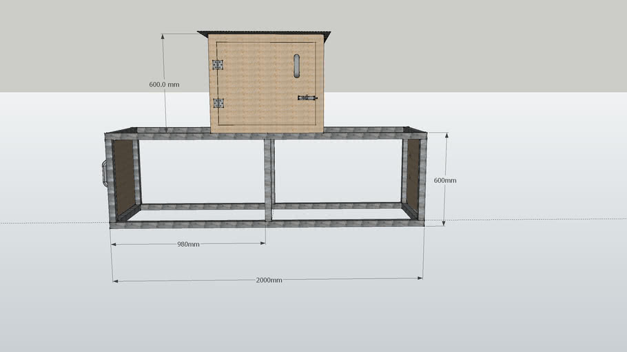 rabbit hutch or chicken coop with dimensions
