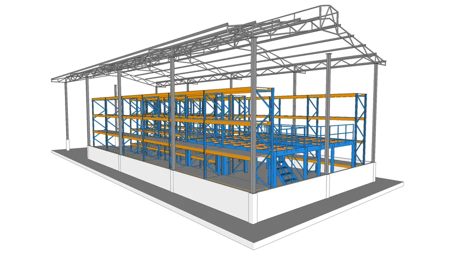 Mezzanine floor Rack | 3D Warehouse
