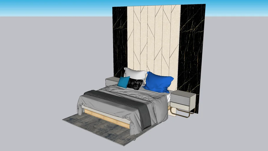 Bed With BackPanel