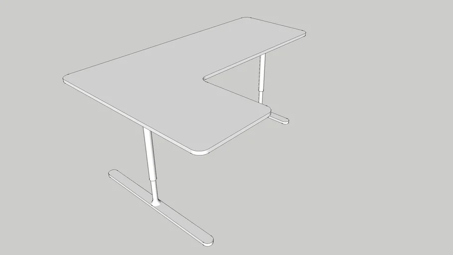 IKEA BEKANT Corner Desk Left Sit Stand 3D Warehouse