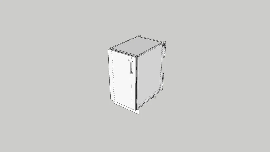 HR Outdoor kitchen PURE 18' Storage Cabinet 1 door (Left Hinges) | 3D ...