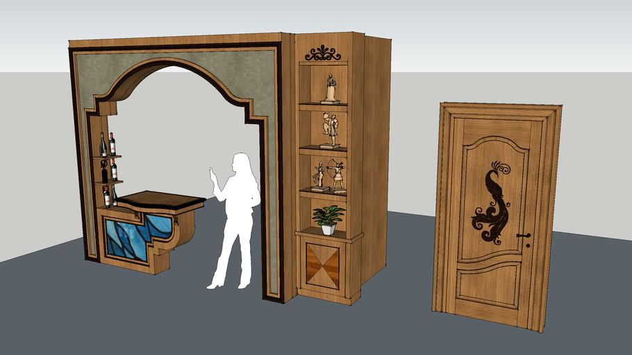 Minibar VIP rack gate and Door wine rack | 3D Warehouse