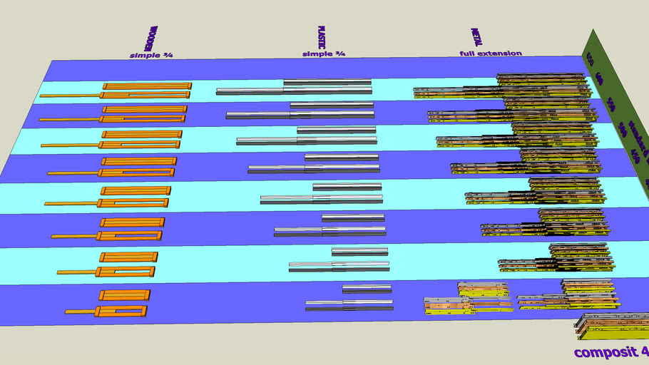 drawer slides or runner components 3D Warehouse