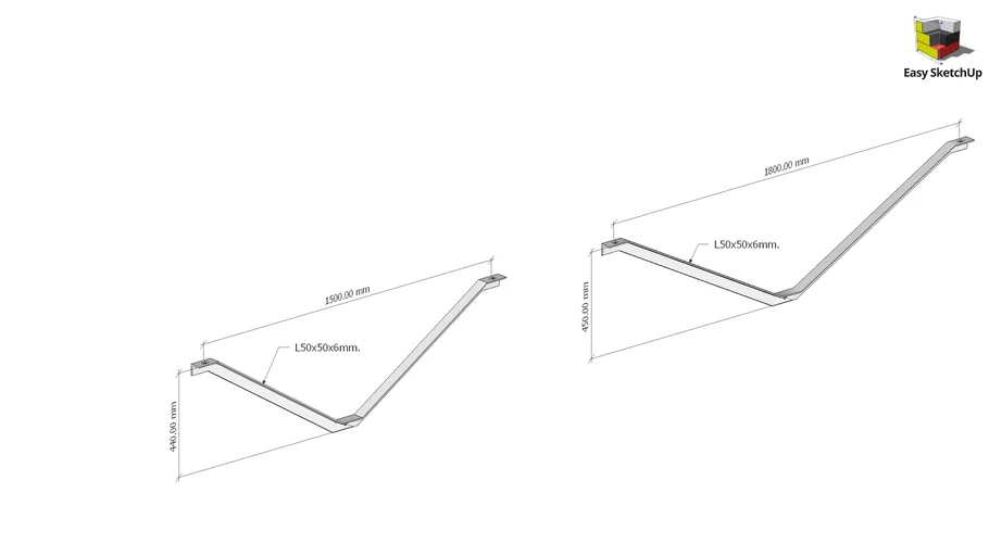 Brace Angle Steel 50x50x6 3D Warehouse