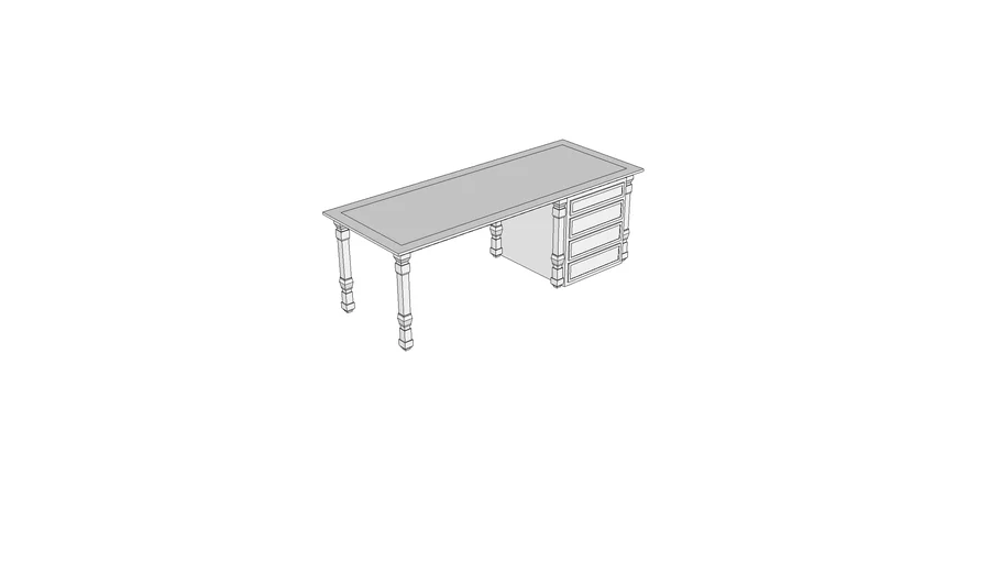 white desk 3D Warehouse