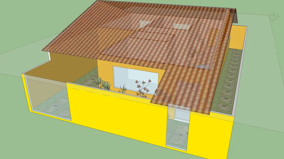 Casa linear em terreno 10x15 | 3D Warehouse