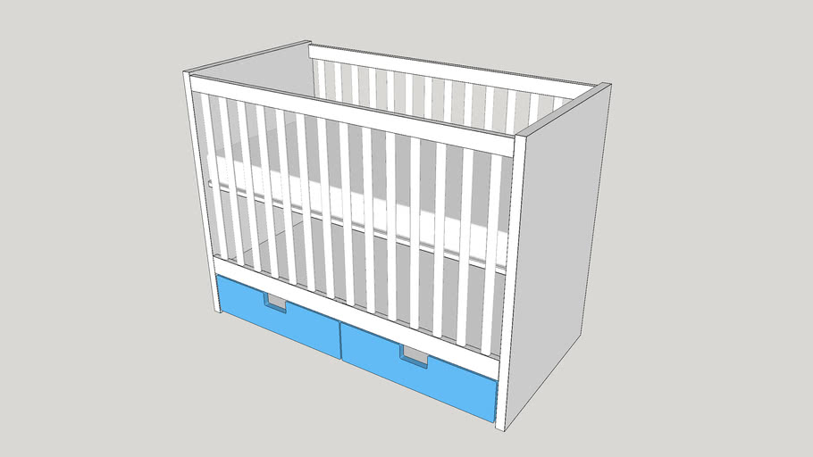 IKEA STUVA Cot with drawers, blue 3D Warehouse