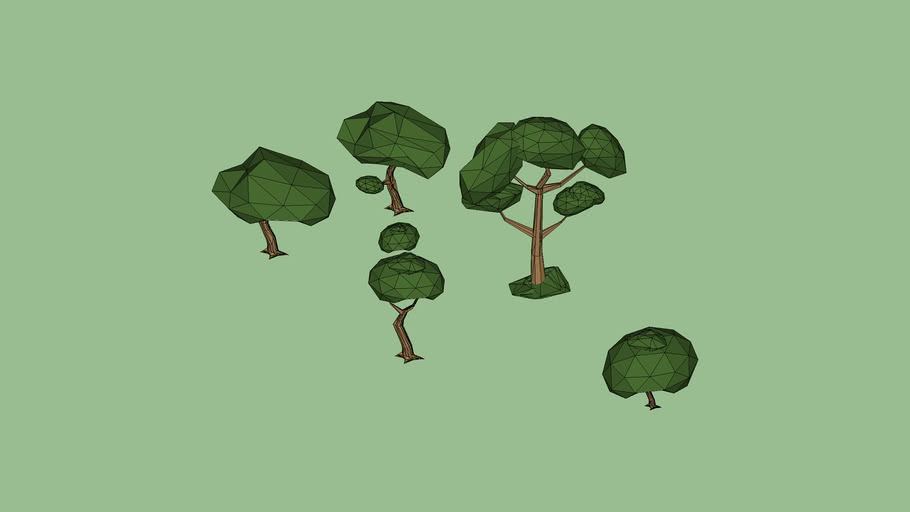 low poly tree sketchup