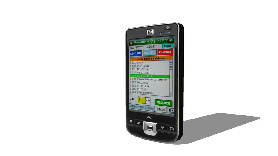 PDA for restaurant orders | 3D Warehouse