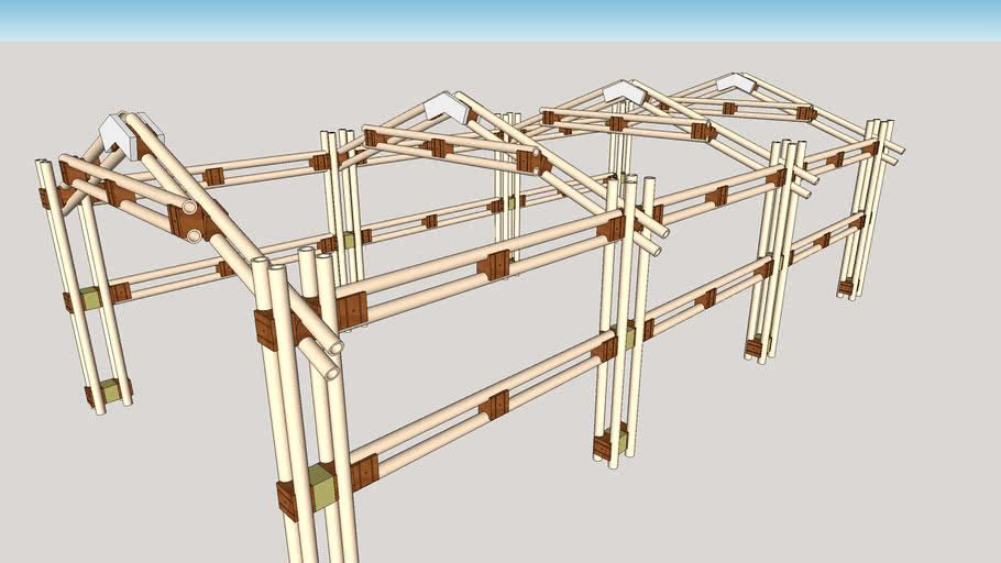 Modular bamboo structure concept 3D Warehouse