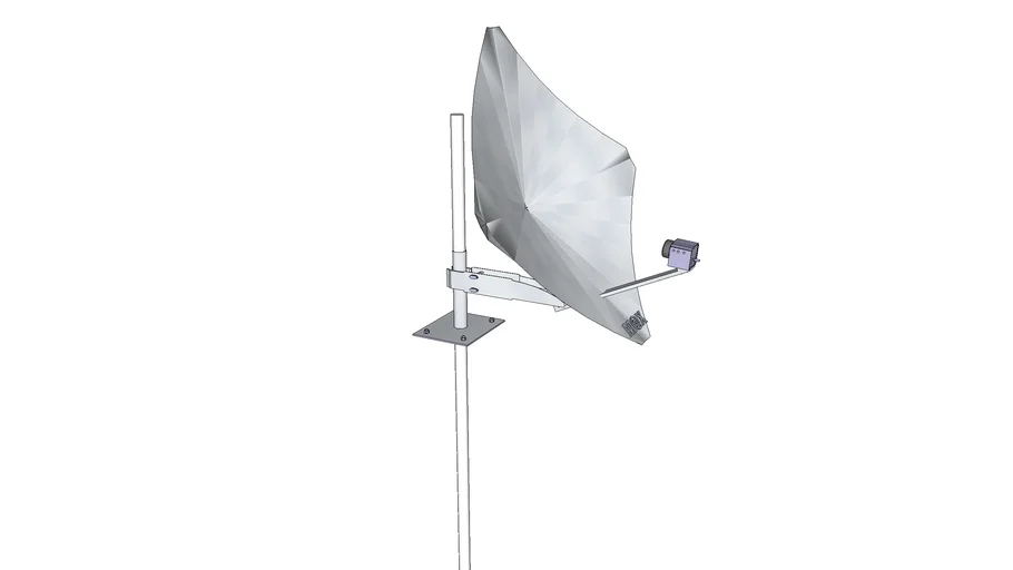 SATELLITE DISH SHAPED IN ROMBO WITH SUPPORT POLE