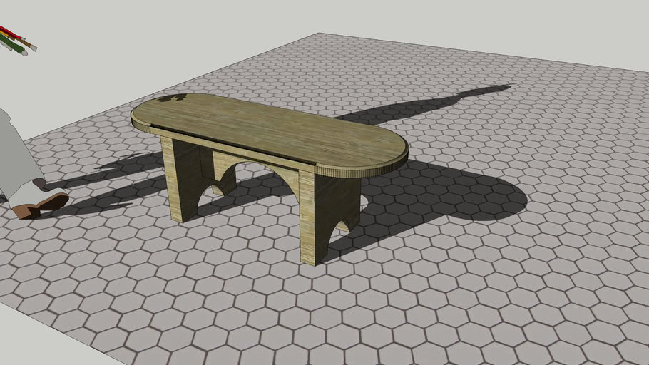 Simple bench with rounded edges | 3D Warehouse
