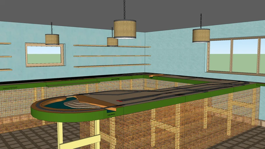 House with Model Railroad 3D Warehouse