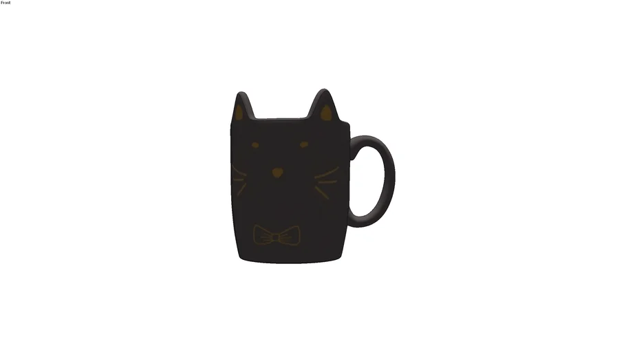 Mug chat en faïence grise - 8x11x0cm - Maisons du Monde