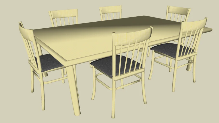 Dining table and chairs