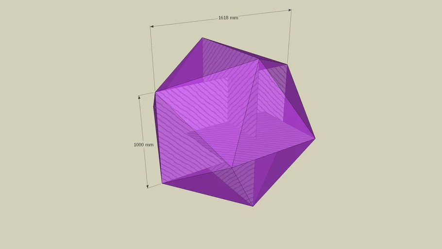 Icosahedron geometric construction example 3D Warehouse