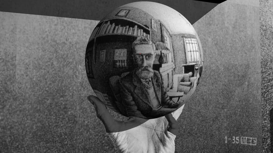 MC Escher - Hand with reflecting sphere - 1935 - RECONSTRUCTED 