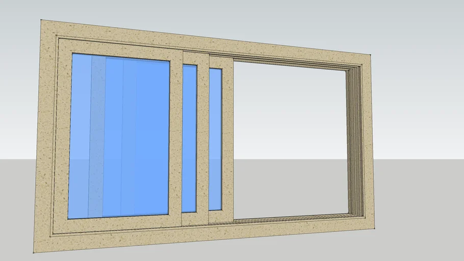 3 panel sliding window 3D Warehouse